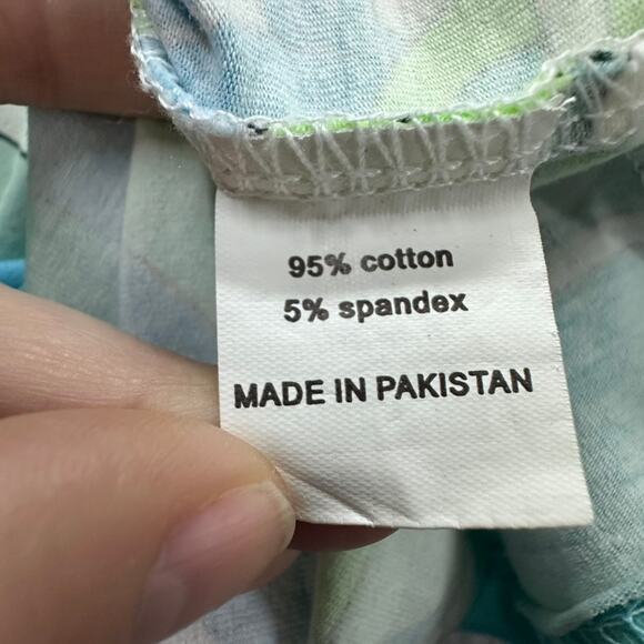 Barbara Gerwit Women's XL Blue Green Tunic Top Groovy Coastal Resort Casual EUC - Picture 6 of 9